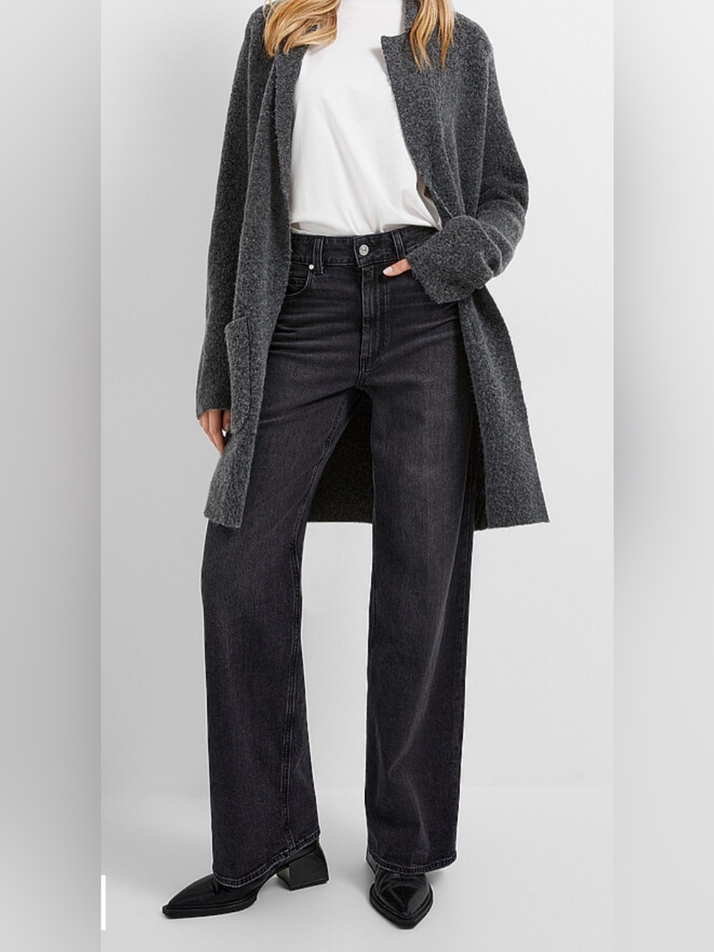 Paige - Women's Sasha stretch jean Fit: Wide leg, high rise